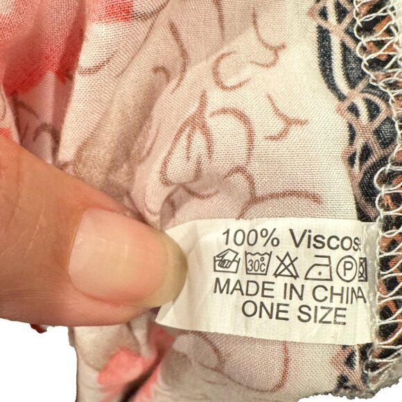 Boho Kimono Cover-Up Robe | One Size | Printed Open Front Duster Layer - Picture 4 of 9